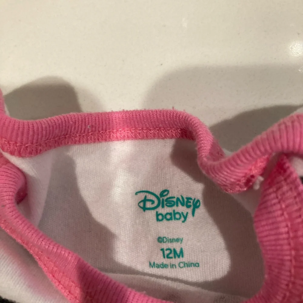 Disney baby girl 12 month 101 Dalmatians puppy love white pink onesie one piece